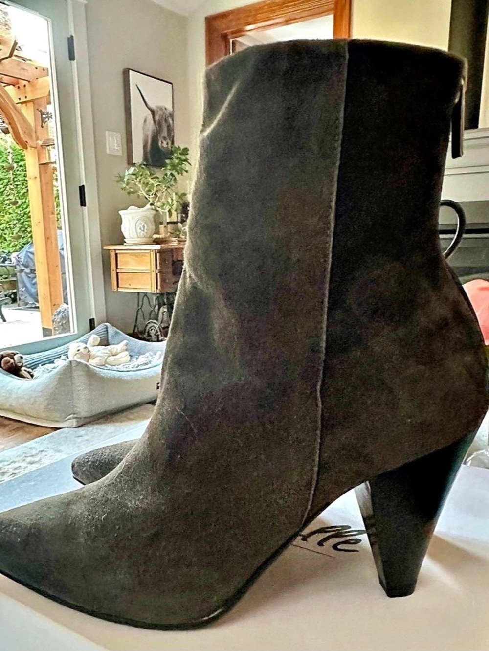 Vince Camuto Pointed Toe Heeled Boots in Brown EU 40